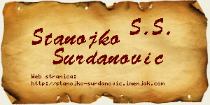 Stanojko Surdanović vizit kartica